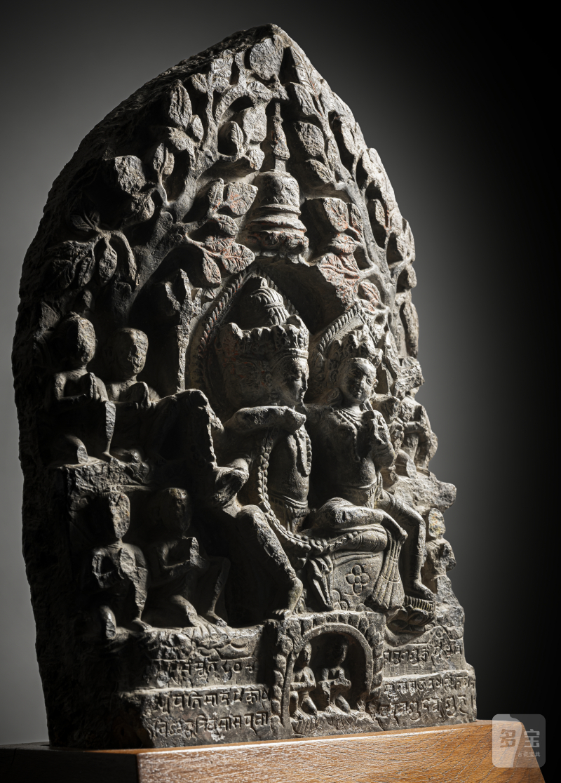 A GREY STONE STELE DEPICTING UMAMAHESHVARA - 图2